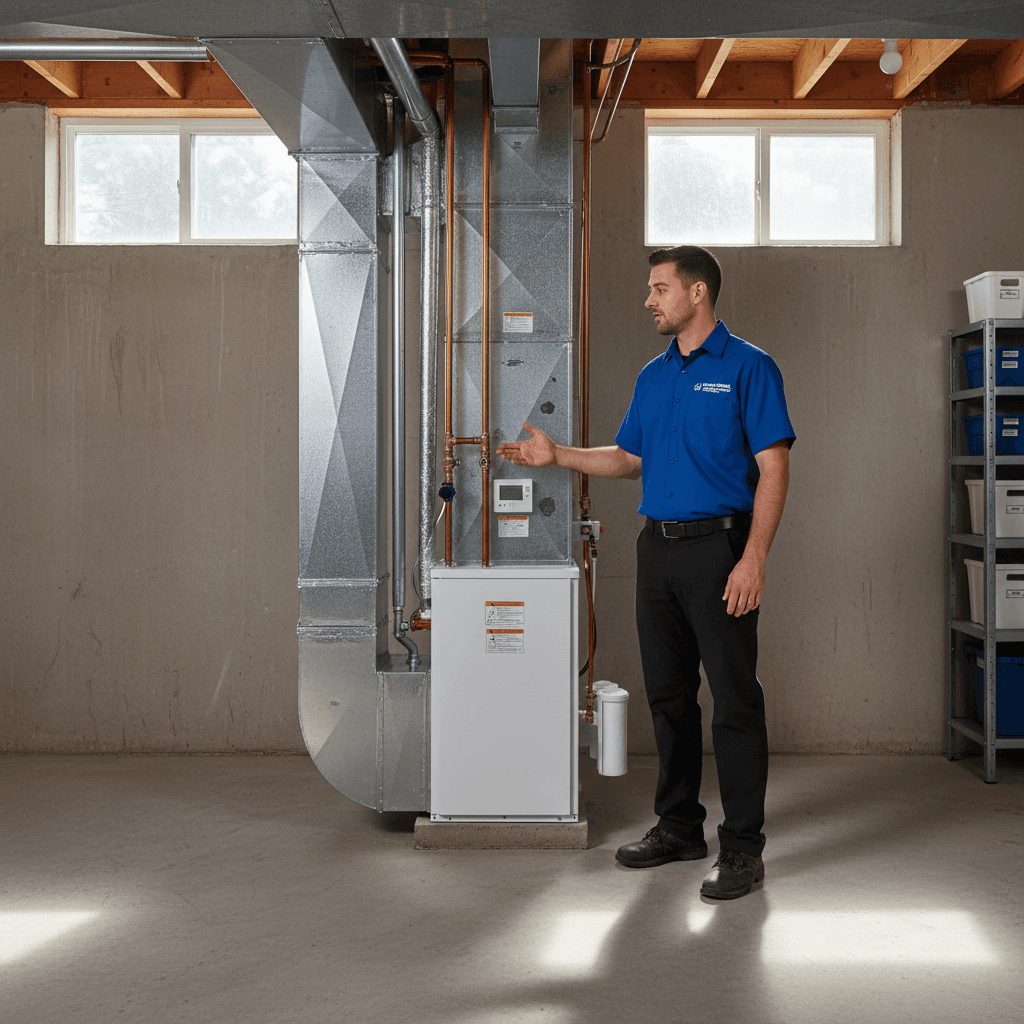 Code-compliant HVAC system installation in home